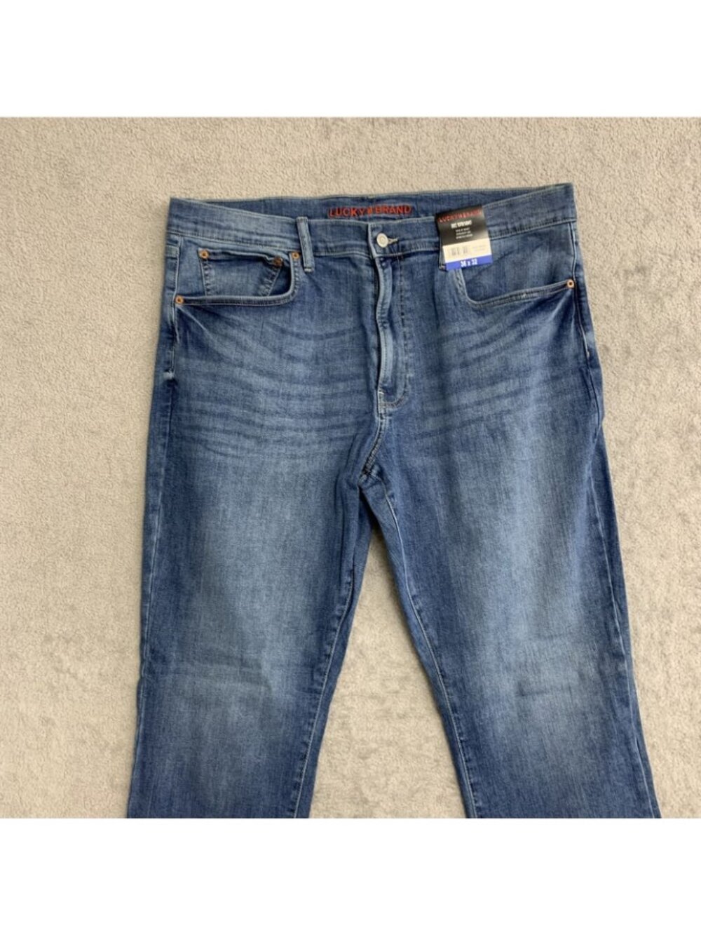 Lucky Brand Men's 36x32 223 Straight Leg Stretch Denim Jeans Light Blue n1295 - Picture 8 of 9